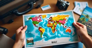 Explorer Bali grâce à une carte du monde claire et détaillée