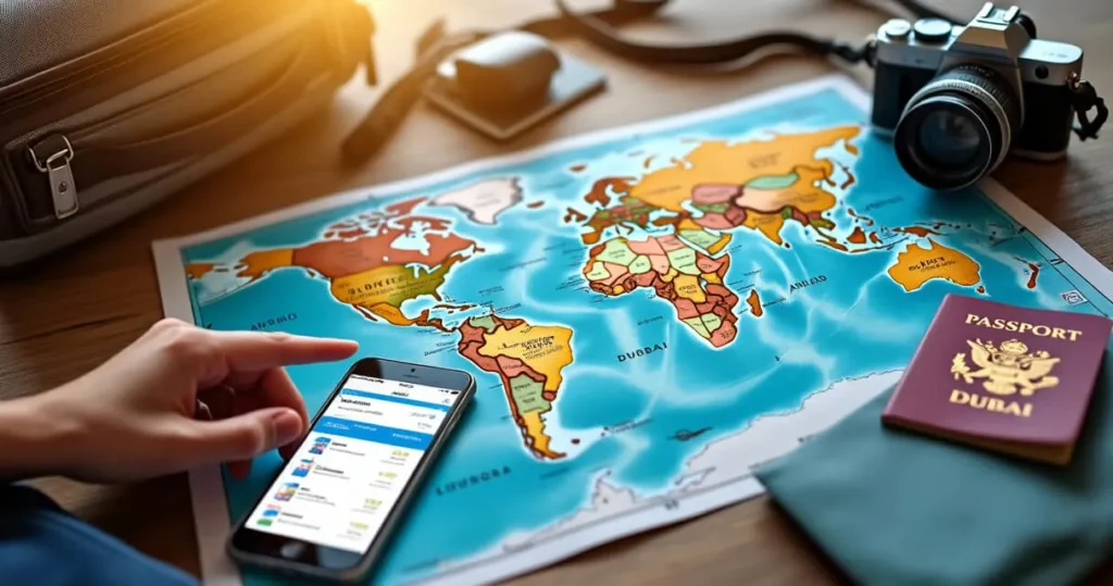 dubai sur une carte du monde